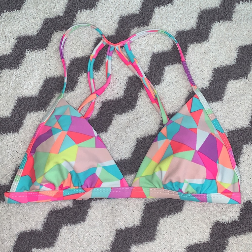 Fluorescent multicolor swimsuit top size small (Target brand!)